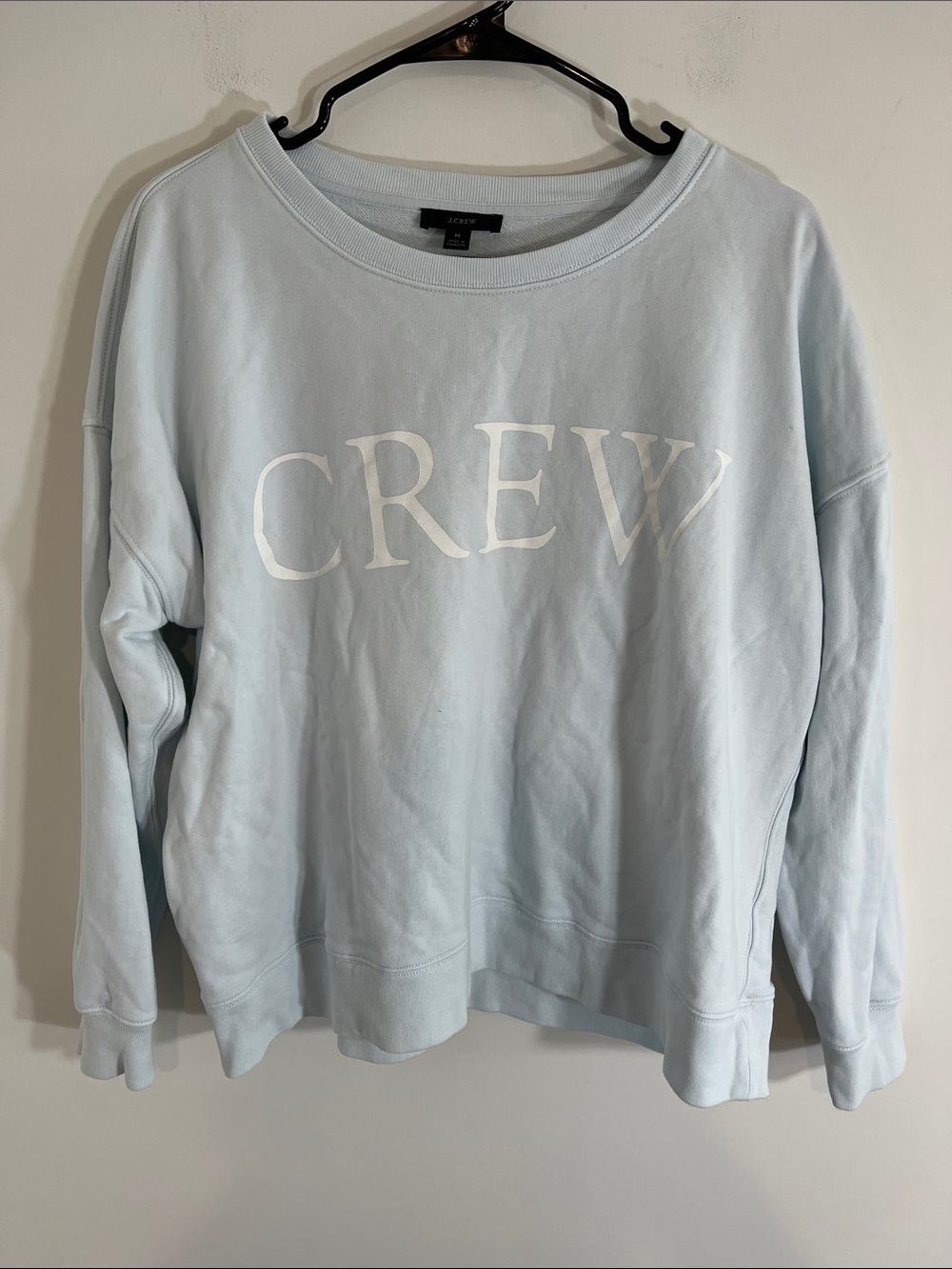 J Crew limited-edition cotton terry sweatshirt featuring CREW" logo Medium